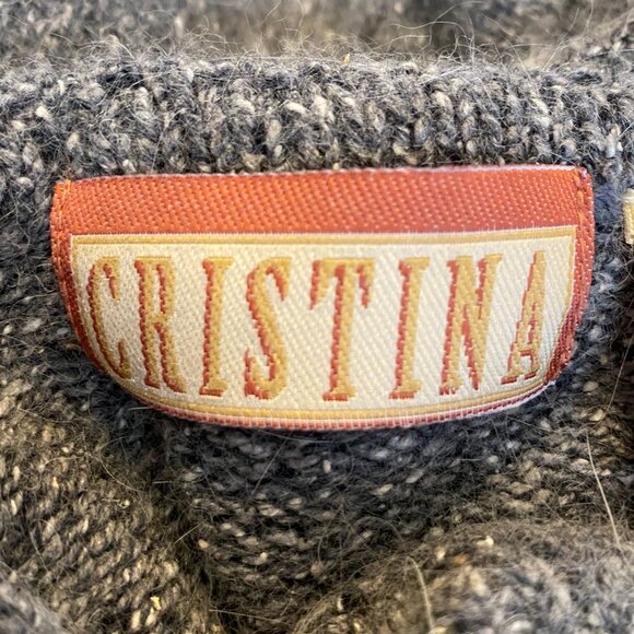 Vintage Cristina Silk Angora Sequins Sweater Sz M Beaded Avant Garde Artsy Tunic - Picture 13 of 16